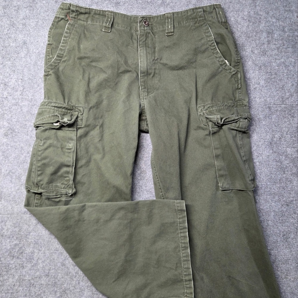 Steve & Barry's Cargo Pants Mens 34x28 Green Y2K Distressed Utility Baggy